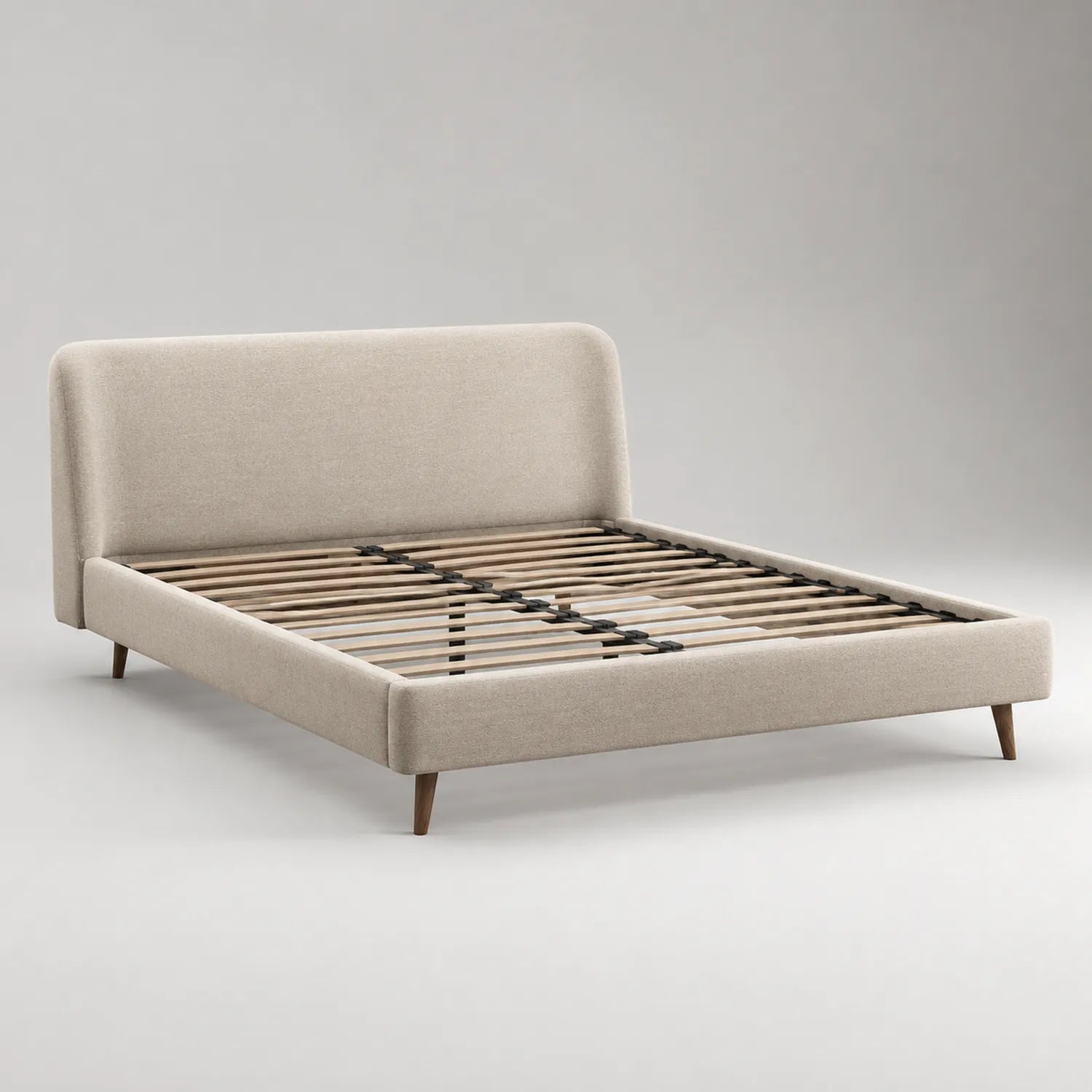 Doppelbett aus Stoff in Beige 200x160 cm