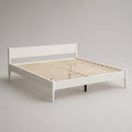 Doppelbett Holzrahmen Metallbeine Weiß 200x160 cm