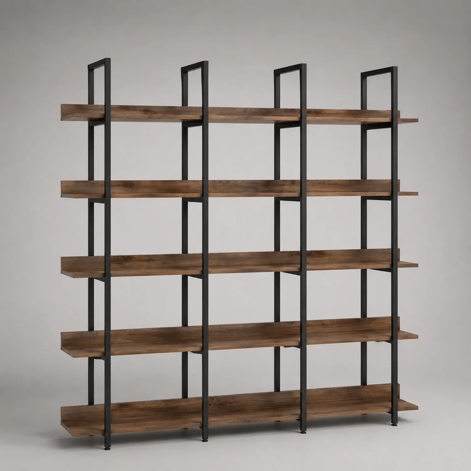 Holz-Metall-Regal 180 cm Eiche/Schwarz