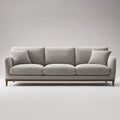 3-Sitzer Sofa aus Stoff und Holz in Hellgrau 200 cm