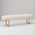Bank aus Bouclé-Stoff mit Metallbeinen Beige 180cm