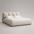 Polsterbett aus Baumwolle-Leinen 180x200 cm Beige