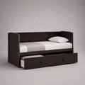 Holz-Tagesbett mit Ausziehbett dunkelbraun 200x90cm