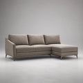 Ecksofa mit Ottomane, Metallgestell, Beige, 265 cm