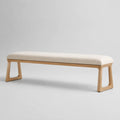 Holzbank mit Stoffbezug Beige 180cm