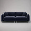 3-Sitzer Sofa Samt Dunkelblau Metallfüße 220cm
