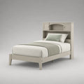 Einzelbett mit Holzregal Kopfteil Beige 210x100x140cm