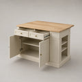 Kücheninsel mit Holzplatte und Schubladen 90x60x90 cm Beige
