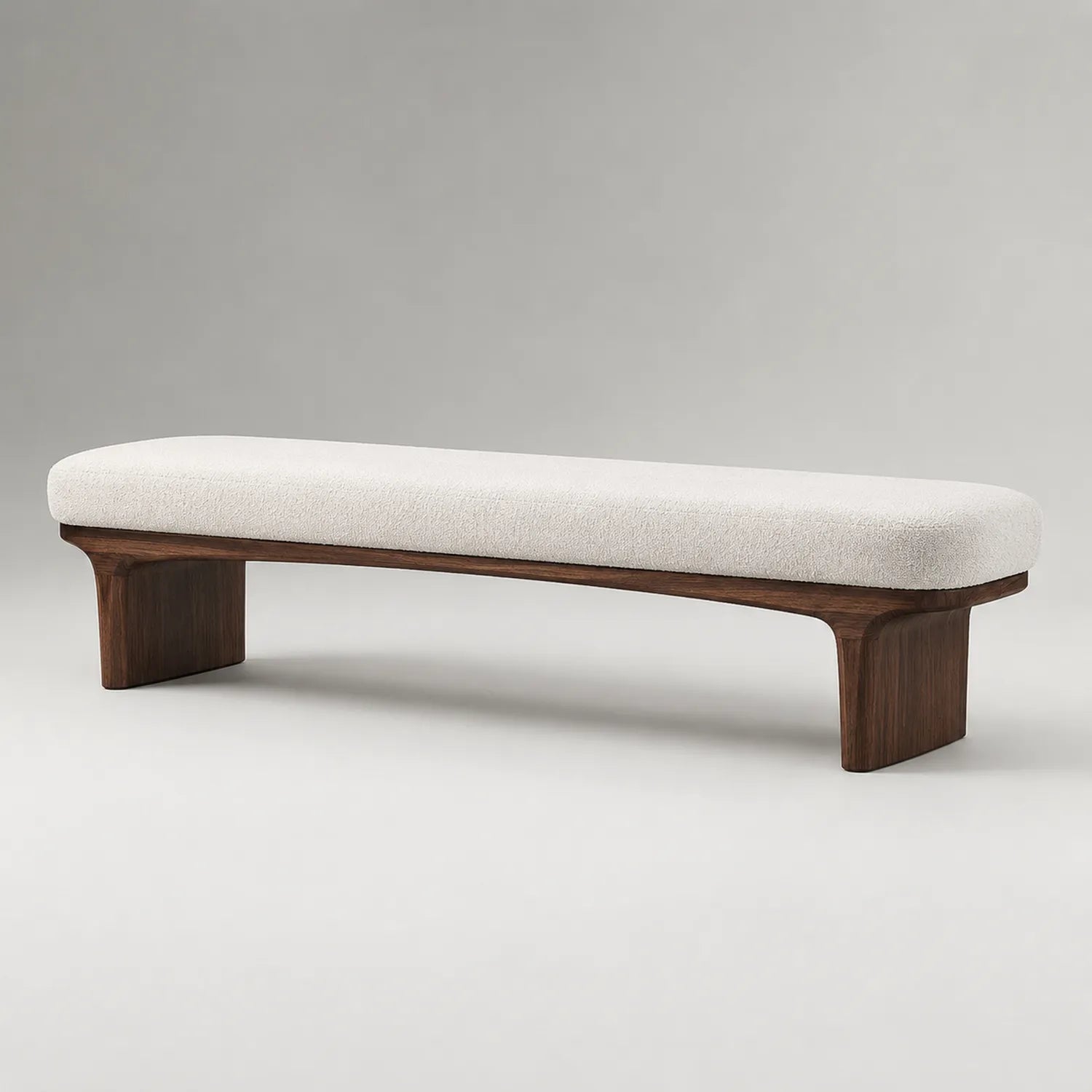 Holzbank mit Baumwoll-Polsterung Weiß 160x40x45 cm