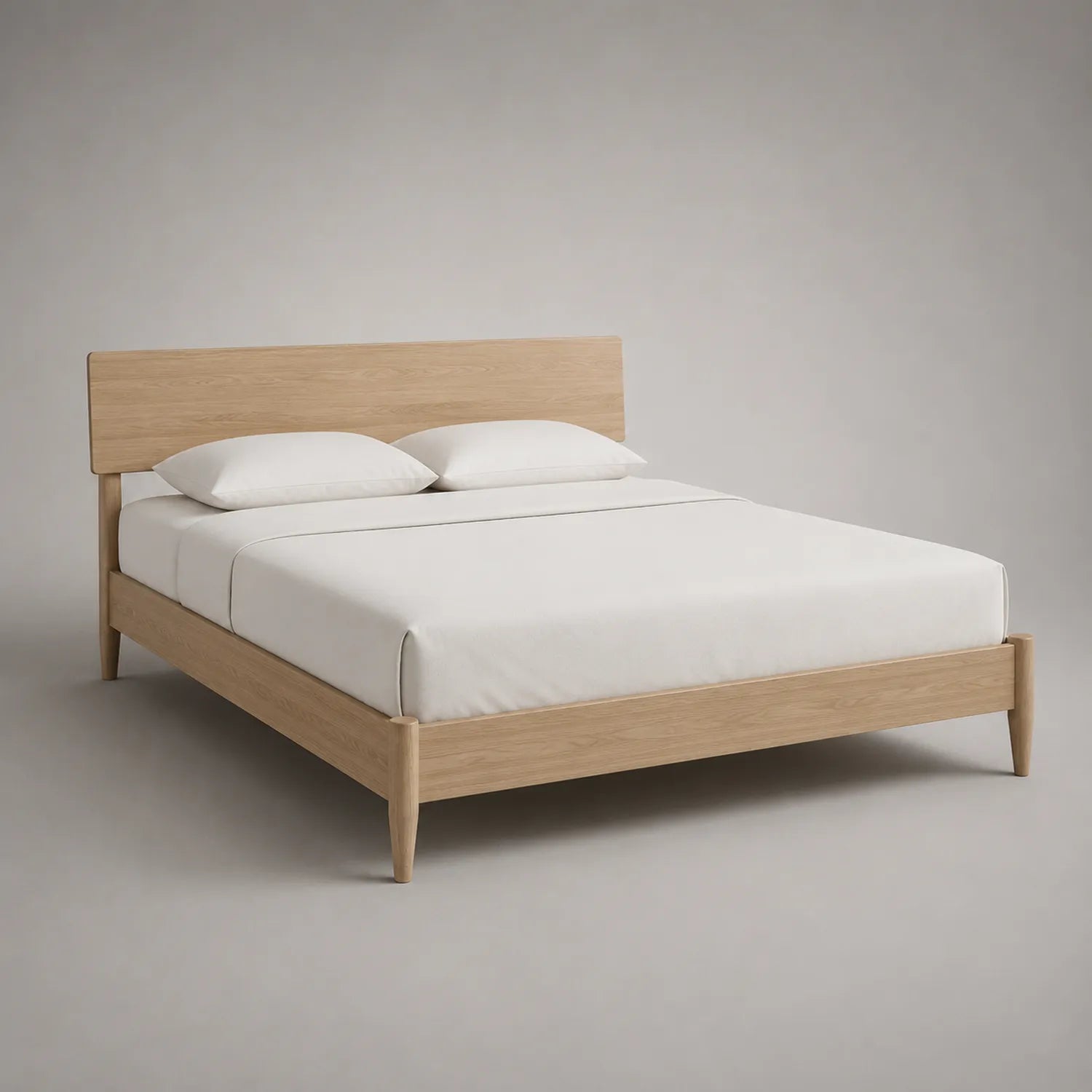 Holzbett aus Eiche mit Matratze und Kissen 200x160 cm