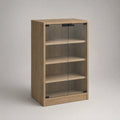 Holzschrank mit Glastüren 4 Ebenen Eiche 120x70x40cm