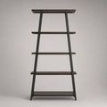 Leiterregal Eichenholz Metall Schwarz Braun 180x90x40 cm