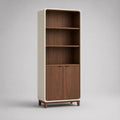 Bücherregal aus Holz mit Türen Braun/Weiß