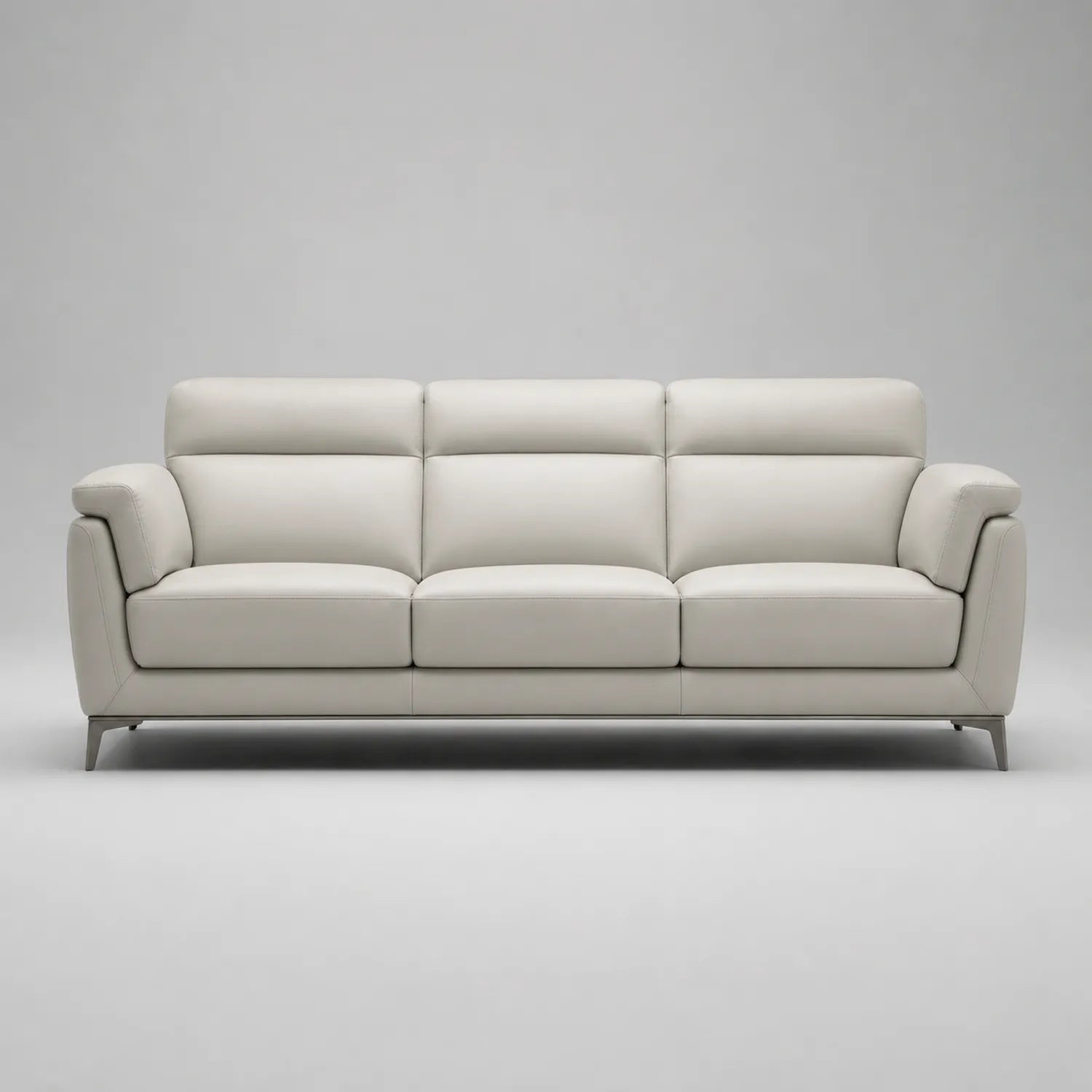 3-Sitzer Sofa aus Leder Beige 210cm