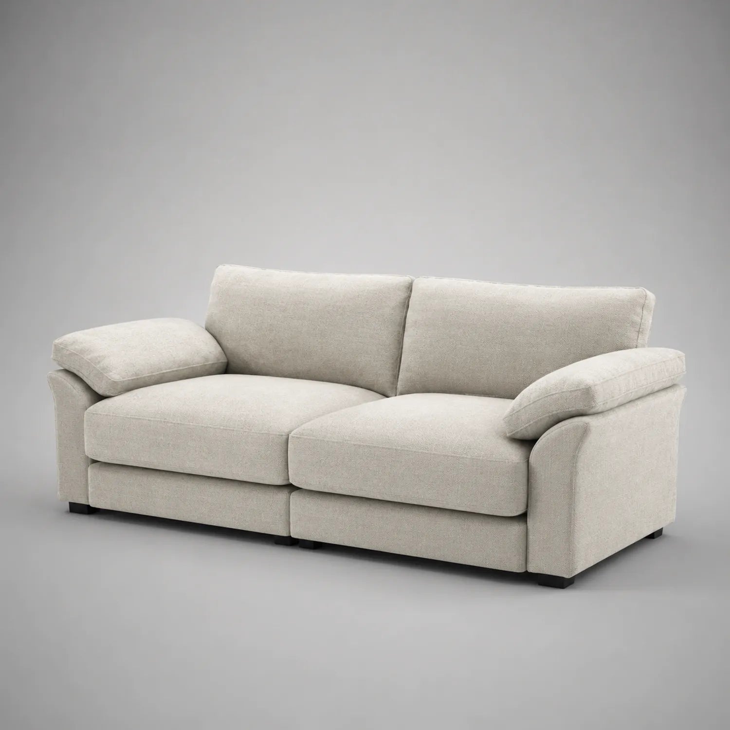 3-Sitzer Sofa Holz Beige