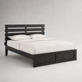 Doppelbett Holz Schwarz 200x160cm mit Matratze und Kissen