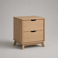 Nachttisch Eichenfurnier 2 Schubladen 40x30x55 cm