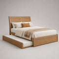 Holzbett mit Ausziehbett 200x160 cm Eichenholz