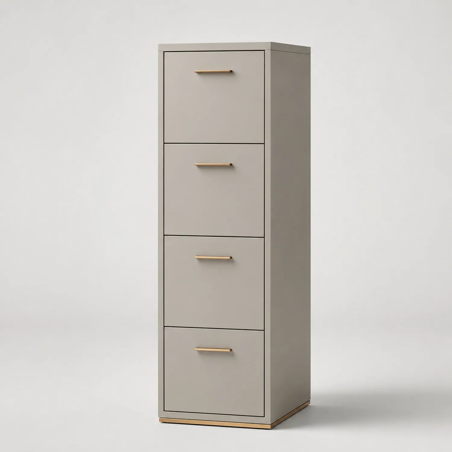 Metall und MDF Aktenschrank mit 4 Schubladen Beige