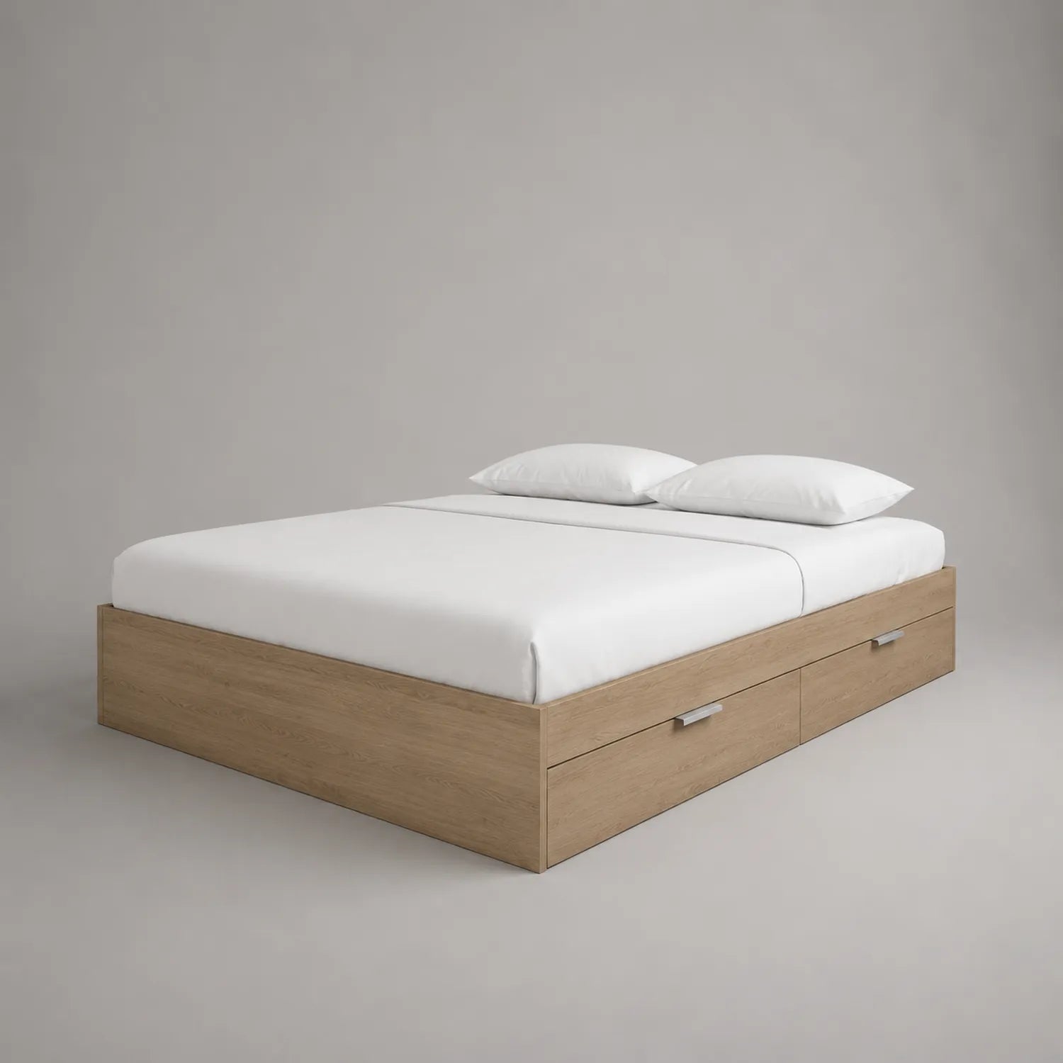 Doppelbett aus Eichenholz mit Schubladen 200x160cm