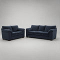 2-Sitzer Sofa Set Stoff Blau mit 3-Sitzer und 2-Sitzer