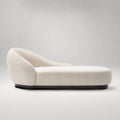 Chaiselongue aus Polyestergewebe Beige mit Holzbasis 180cm
