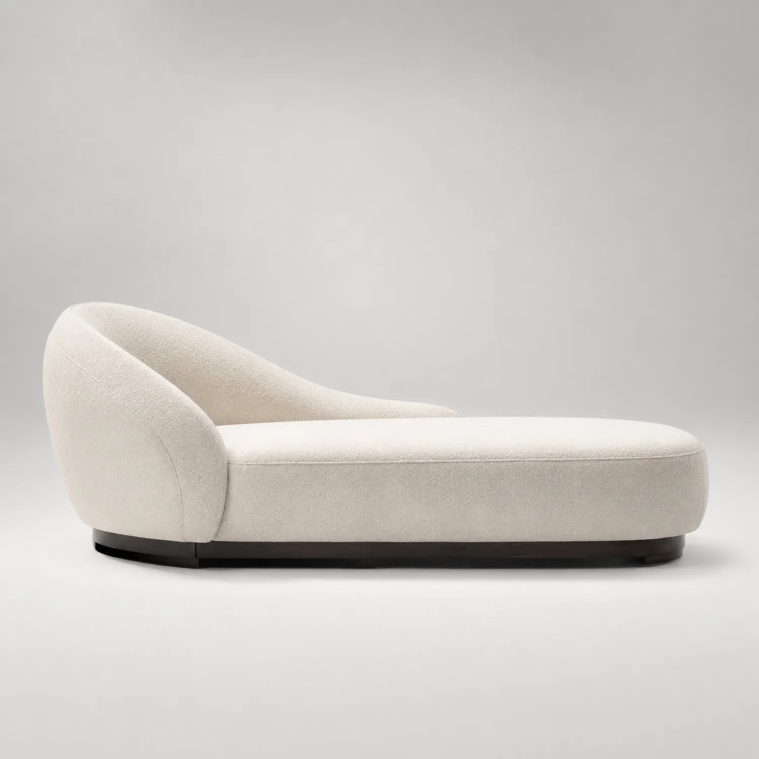 Chaiselongue aus Polyestergewebe Beige mit Holzbasis 180cm