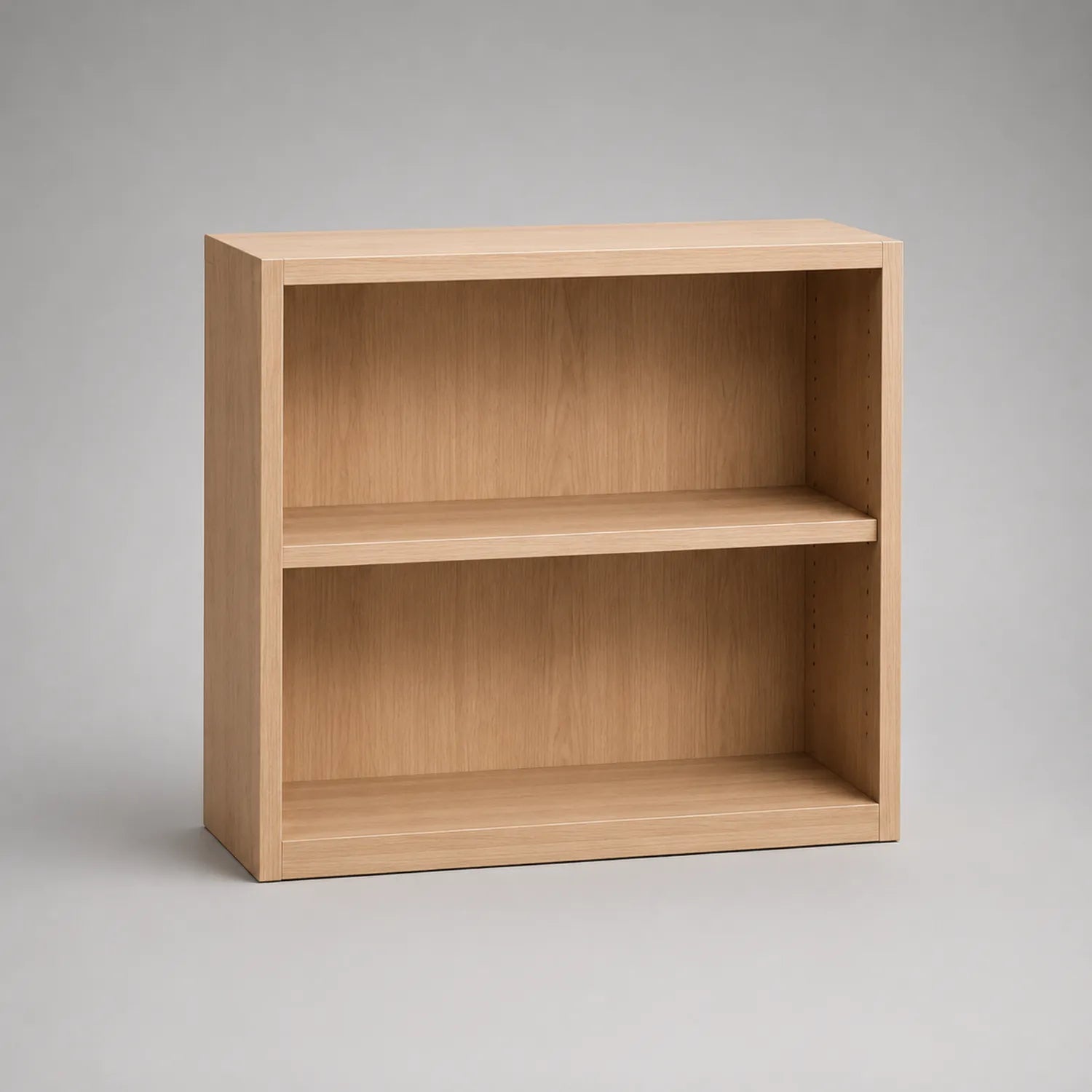 Bücherregal 2 Ebenen MDF mit Eichenfurnier 80x30x90cm