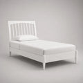 Einzelbett Massivholz Weiß 200x90 cm