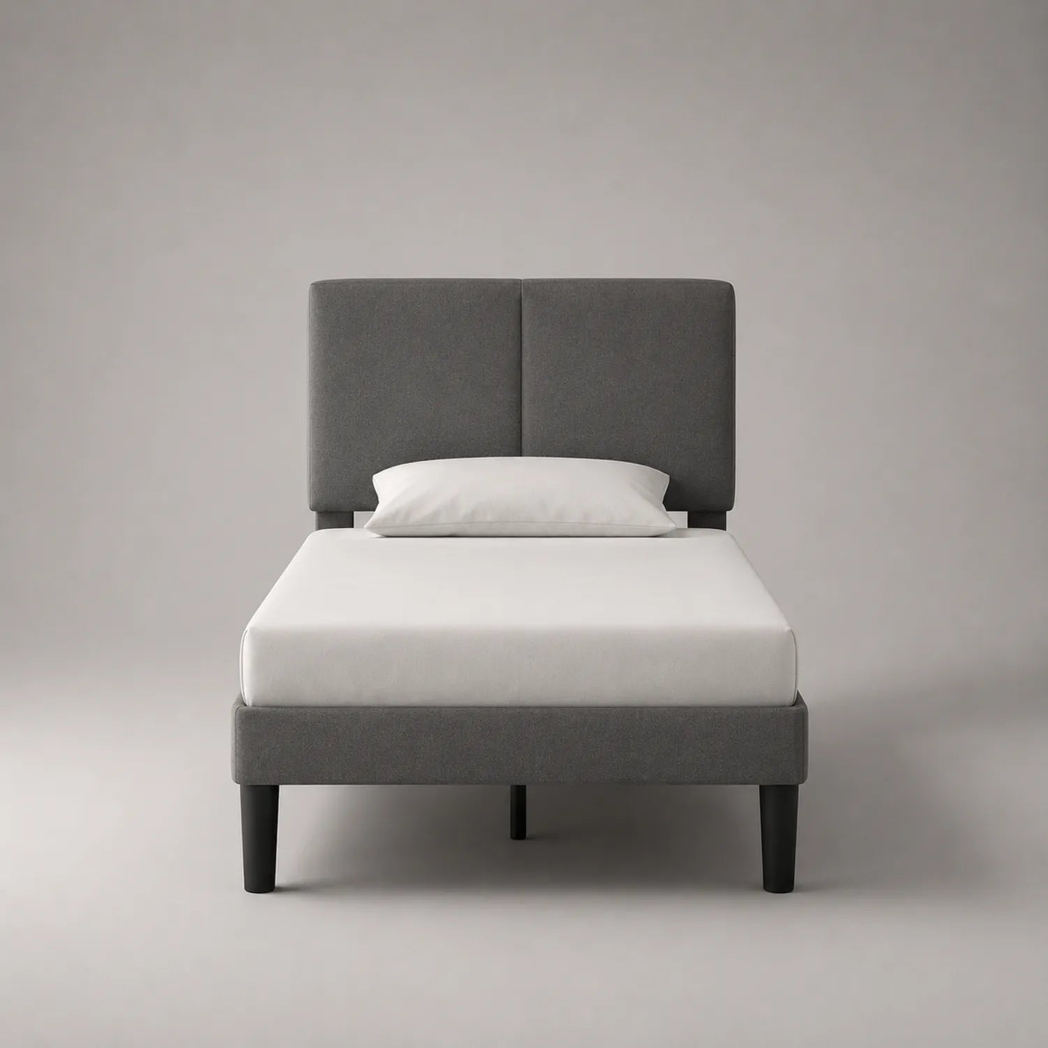 Stoff Einzelbett Dunkelgrau 200x90 cm