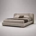 Polsterbett aus Polyester mit Kopfteil Beige 180x200 cm