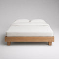 Doppelbett aus Eichenholz, Natur, 200x180 cm