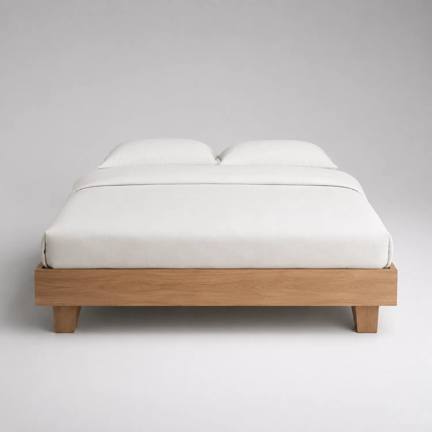 Doppelbett aus Eichenholz, Natur, 200x180 cm