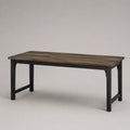 Rechteckiger Esstisch mit Holzfurnier und Metallbeinen 180x90 cm Braun/Schwarz