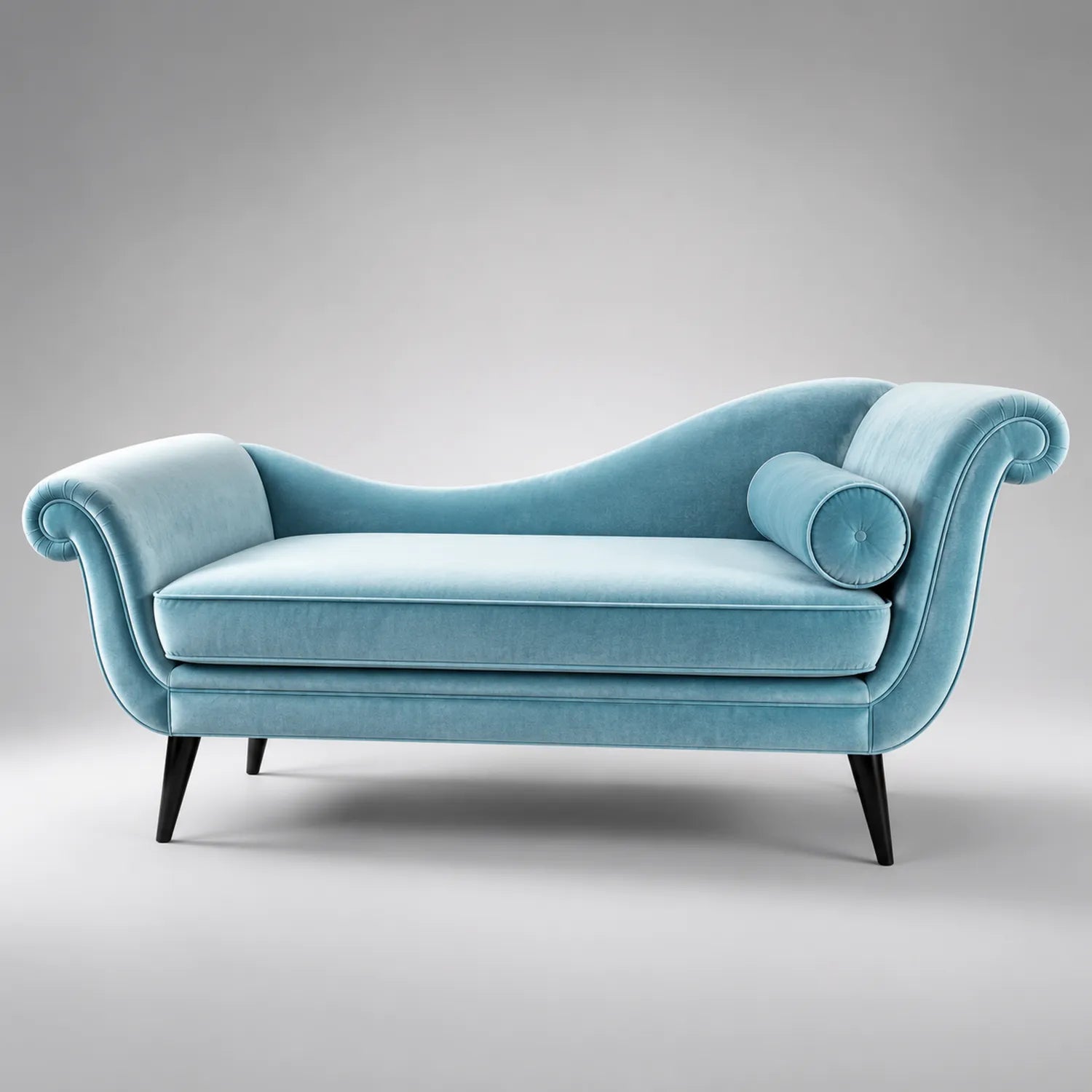 Samt Chaiselongue mit Holzrahmen, 200cm