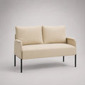 2-Sitzer Sofa Beige Stoff Metallrahmen