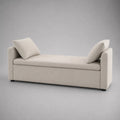 Stoffbank mit Stauraum Kiefernholz Polyester Beige 160cm