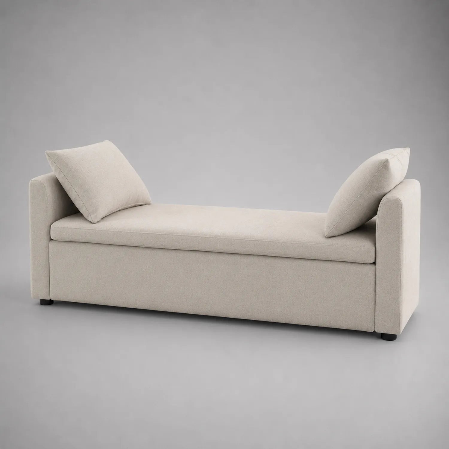 Stoffbank mit Stauraum Kiefernholz Polyester Beige 160cm