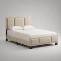 Polsterbett 180x200 cm Beige Holzrahmen Mikrofaser