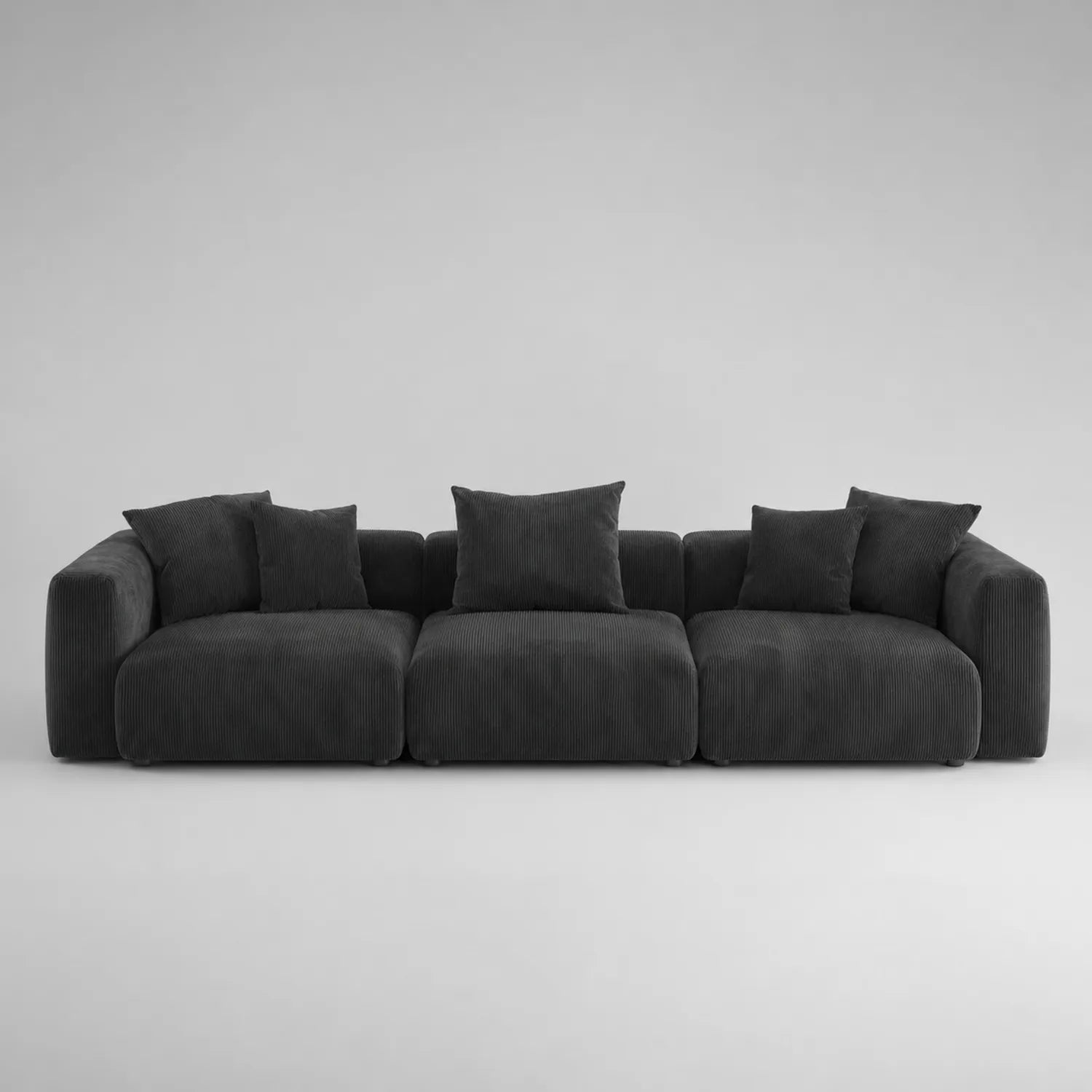 Modulares Cordsofa Dunkelgrau 300 cm